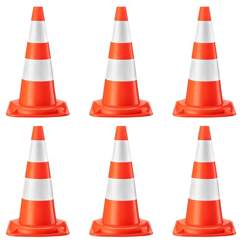 Wiltec verkehrskegel 50cm 6st - verkehrskegel,